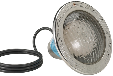 Pentair Amerlite® Incandescent Pool Light with Stainless Steel Facering | 120V, 500W, 150-Ft Cord | 78457100